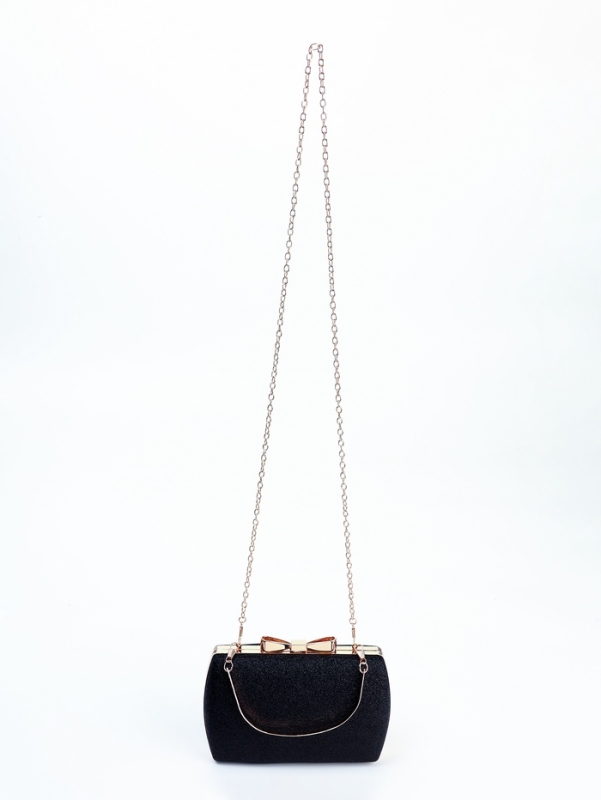 Сумка жен, 18.5*4.5*12 см, отд на фермуаре, цепь, ручка, черный