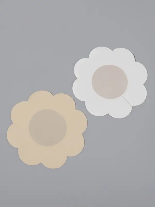 Стикини на грудь &laquo;Цветок&raquo;, набор - 5 пар, на клеевой основе, 6&times;6 см, бежевая