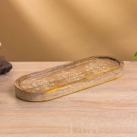 Набор розеток на подносе "Пряник" (3 шт) дерево манго 33,5х13х6,5 см