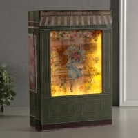 Шкатулка-книга дерево, кожзам, свет "Цветочный магазин" 28х19х7,6 см Шкатулка-книга дерево, кожзам, свет "Цветочный магазин" 28х19х7,6 см