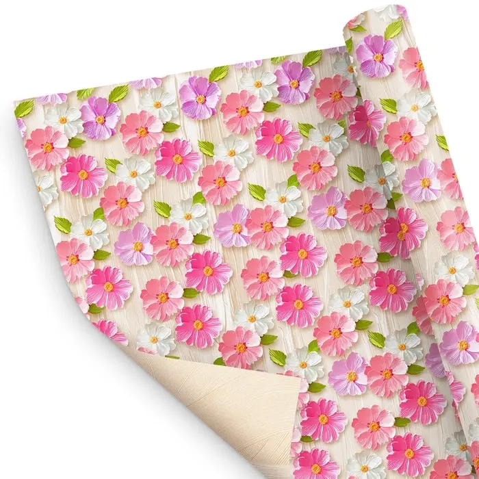 Бумага крафтовая двухсторонняя &laquo;Объемные цветы&raquo;, 70 &times; 100 см