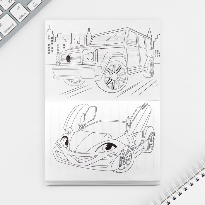 Подарочный набор блокнот А6, 32 листа, наклейки, магнитные закладки &laquo;Тачки&raquo;