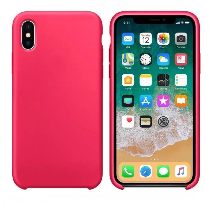 Чехол Iph X Silicon Case 100% ORG Red Raspberry