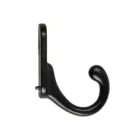 Крючок мебельный ТУНДРА TKO006, однорожковый, черный, 25 шт.