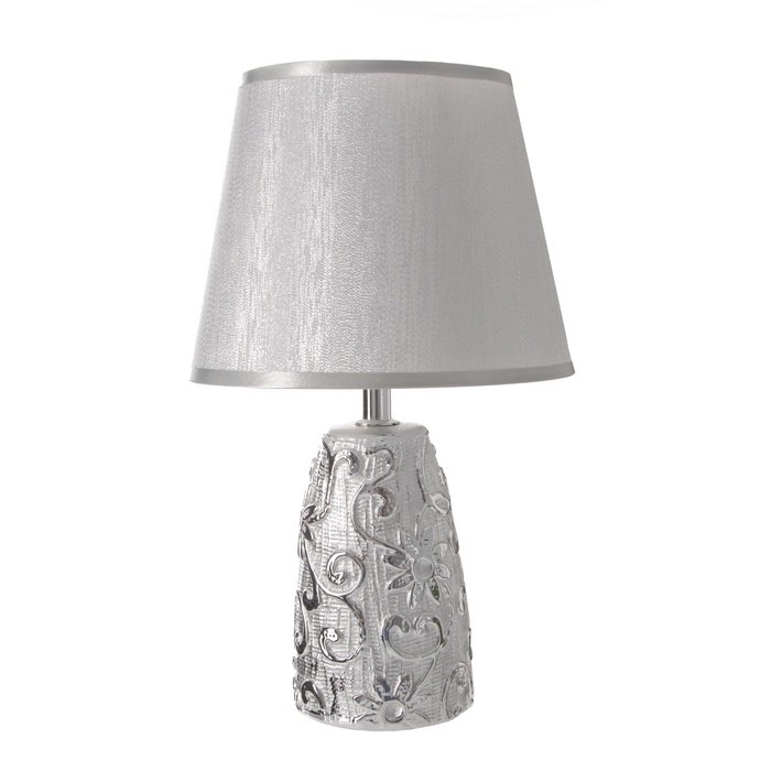 Настольная лампа с абажуром RISALUX «Флекс», Е14, 40 Вт, серебро, 20×20×32.5 см Настольная лампа с абажуром RISALUX «Флекс», Е14, 40 Вт, серебро, 20×20×32.5 см