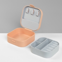 Органайзер для украшений «Шкатулка», с крючками, 9×9×3.8 см, розовый Органайзер для украшений «Шкатулка», с крючками, 9×9×3.8 см, розовый