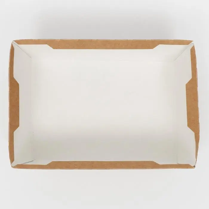 Контейнер с прозрачной крышкой, крафт, 0,4 л, 14,5 х 9,5 х 4, 5 см