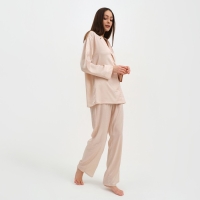 Пижама женская (рубашка и брюки) KAFTAN "Треугольники" цвет молочный, размер 44-46 Пижама женская (рубашка и брюки) KAFTAN "Треугольники" цвет молочный, размер 44-46