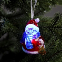 Ёлочная игрушка &laquo;Снеговик&raquo;, 8 см, от батареек, свечение мульти (RGB)