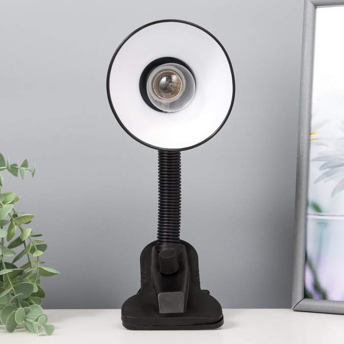 Лампа настольная Е27, светорегулятор, на зажиме (220 В) черная (108 А) RISALUX