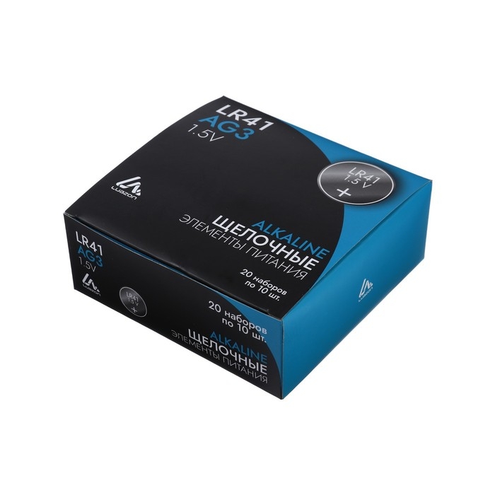 Батарейка алкалиновая (щелочная) Luazon, AG3, LR41, блистер, 10 шт Батарейка алкалиновая (щелочная) Luazon, AG3, LR41, блистер, 10 шт