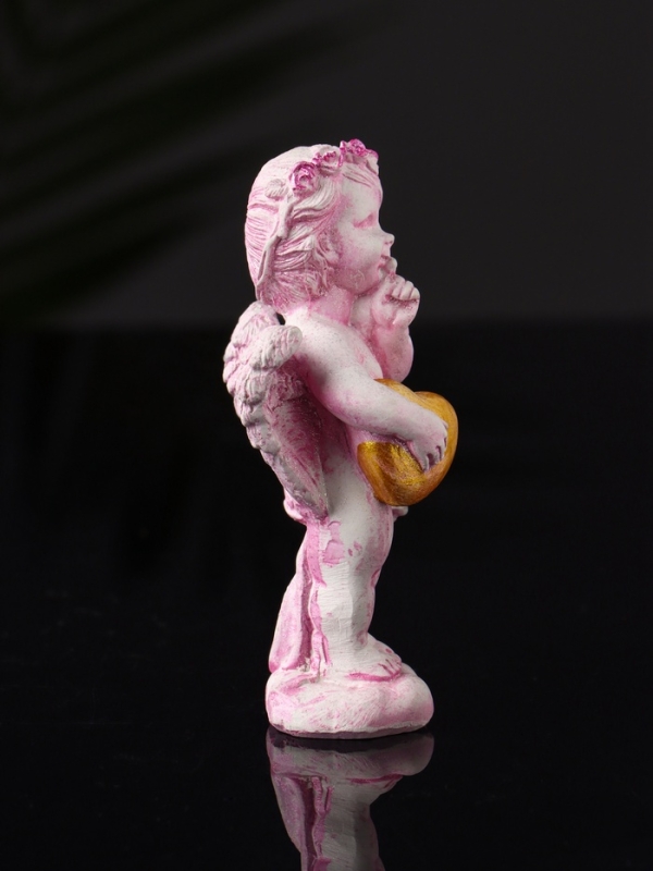 Фигура "Ангел с сердцем" 8,5х3,5 см, розовый