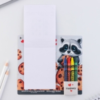 Подарочный набор блок листов с раскраской и восковые мелки &laquo;Енотик&raquo;