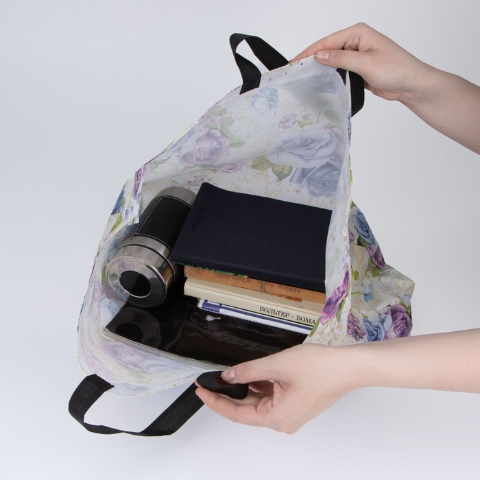 Сумка хозяйственная без застёжки, цвет белый/разноцветный