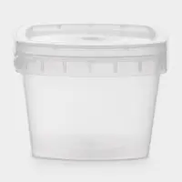 Контейнер пищевой ПластоС, 280 мл, d=11 см, h=7 см, с герметичной крышкой, пластик, прозрачный