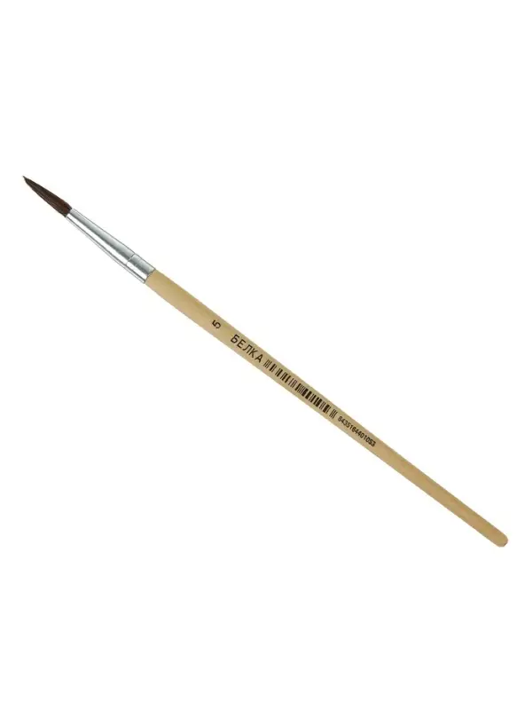 Кисть белка круглая № 5, ручка дерево