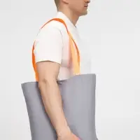 Шопер B5, серый с оранжевыми ручками