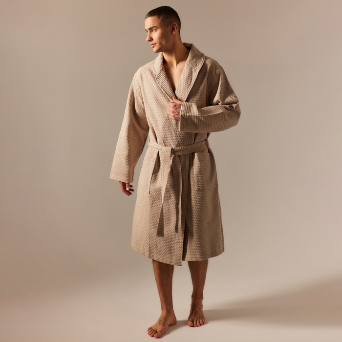 Халат вафельный мужской SL HOME: Waffle Халат вафельный мужской SL HOME: Waffle "Саббиа", размер XL, 100% хлопок, 320 г/м2