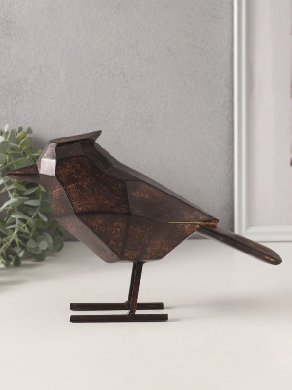 Сувенир полистоун "Чёрная птица. Грани" 24х9х16,5 см