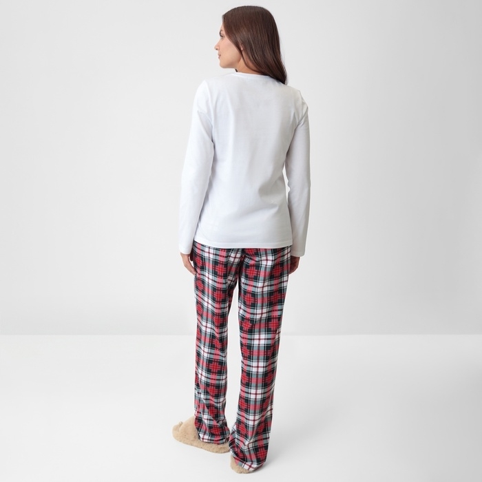 Пижама женская (лонгслив и брюки) KAFTAN Сhristmas time размер 52-54