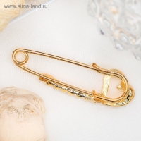 Булавка малая "Сердце", 3,5 см, цвет белый в золоте