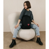 Рюкзак школьный текстильный «Сердце», 46х30х10 см, вертикальный карман, цвет чёрный Рюкзак школьный текстильный «Сердце», 46х30х10 см, вертикальный карман, цвет чёрный