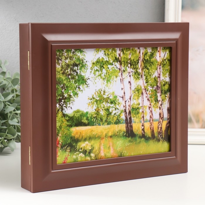 Ключница закрытая "Берёзовый лес" 26,5х31,5 см Орех