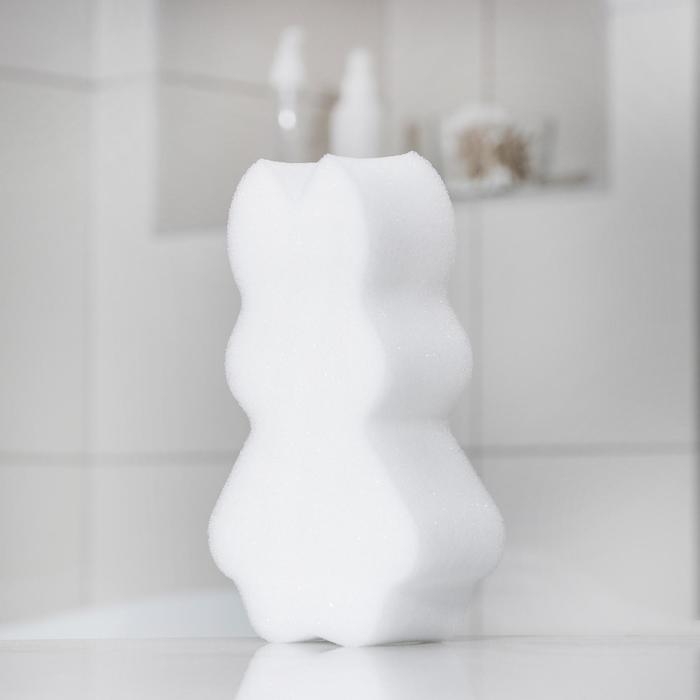 Губка для купания &laquo;Зверушки&raquo;, 14&times;9&times;4 см, сверхмягкий поролон, белая