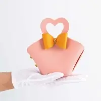 Кожанная подарочная сумочка 10,5 х 5 х 6 см розовая