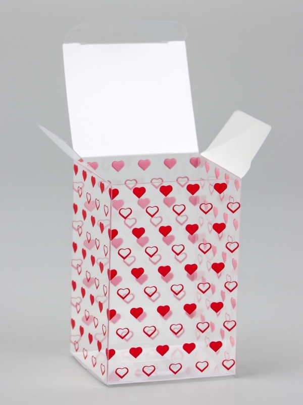 Складная коробка из PVC "Сердечки", 4,5 х 5 х 7,5 см 5шт