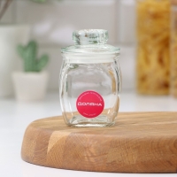 Банка для сыпучих Доляна &laquo;Овал&raquo;, 190 мл, 10&times;6.5 см, стекло, прозрачная