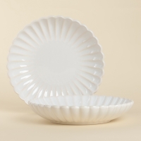 Набор глубокых тарелок 2 шт   SL Home "Нимфея" 21х4 см, цвет теплый белый