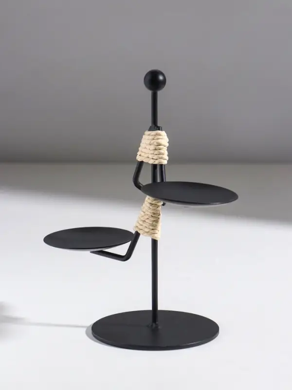 Подсвечник металл на 2 свечи "Абориген жонглёр" d=6 см 16х8х16 см