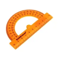 Транспортир 10см 180&deg;, ErichKrause "Neon Solid", пластик, непрозрачный, коробка-дисплей, МИКС