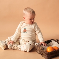 Футболка с длинным рукавом Крошка Я Oranges, рост 80-86 см, молочная