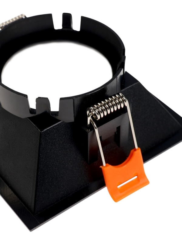 Светильник встраиваемый под лампу MR16, квадрат, пластик, черный