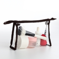 Набор косметичек 2 в 1 на молнии, цвет коричневый Набор косметичек 2 в 1 на молнии, цвет коричневый