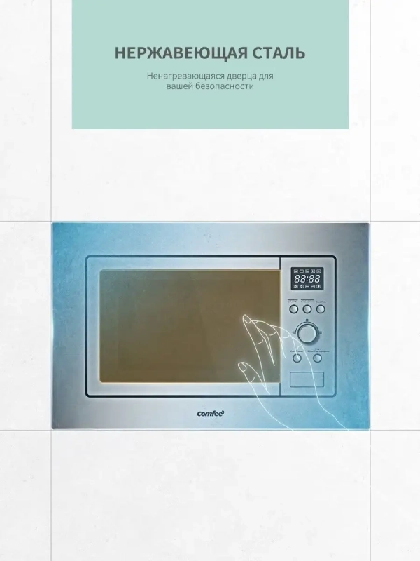 Встраиваемая микроволновая печь CBM201X, гриль, 20 л