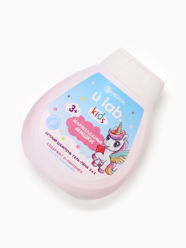 Детский шампунь-гель-пена 3в1 Детский шампунь-гель-пена 3в1 "Единороги", 250 мл, аромат мармеладные мишки