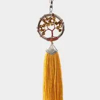 Брелок ловец снов "Древо жизни" 19 см, цв. золотистый
