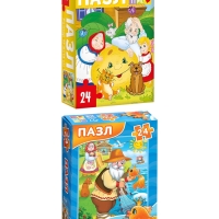 Большой набор пазлов "Любимые сказки и животные", 10 в 1