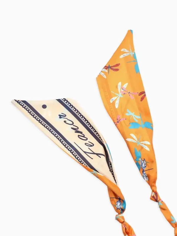 Колье-чокер на платке "Стиль". цвет оранжевый с золотом