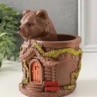 Подставка для мелочей &laquo;Мишка теремок&raquo; 14&times;11 см, коричневый