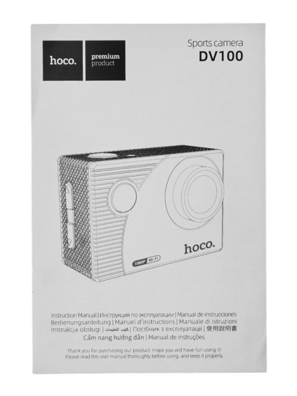 Экшн-камера Hoco, DV100, 1080p видео, черная