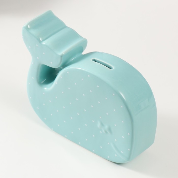 Копилка керамика "Китёнок в горох" зелёный 21,5х5,2х18,2 см