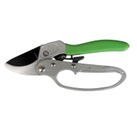 Секатор контактный, 8" (20 см), с храповым механизмом, металлические ручки, Greengo
