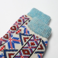 Носки женские новогодние шерстяные "Орнамент-мороз", цвет белый, размер 23 Носки женские новогодние шерстяные "Орнамент-мороз", цвет белый, размер 23