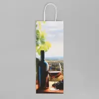 Пакет подарочный под бутылку, упаковка, &laquo;Вино&raquo;, белый крафт, 13 х 36 х 10 см