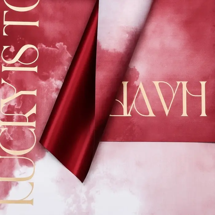 Пленка для цветов матовая, &laquo;Акварель&raquo;, 57&times;57 см, винный