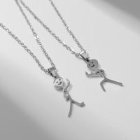 Кулоны &laquo;Неразлучники&raquo; несогласие, цвет серебро, 49,5 см